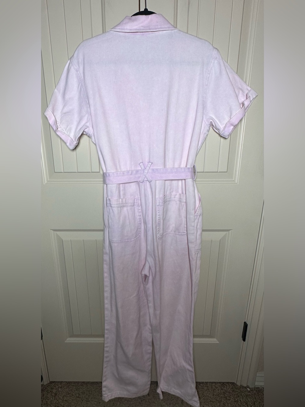 Skies are Blue Jumpsuit M Washed Lilac Pink Utility Chic Boho Minimalist Style - Picture 8 of 9
